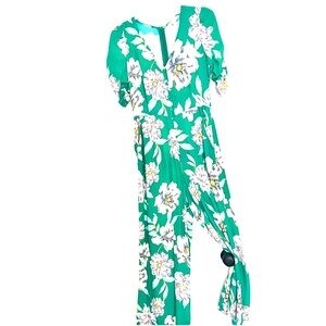 Vintage Yumi Kim Bright Green & Purple Floral Jumpsuit in Medium